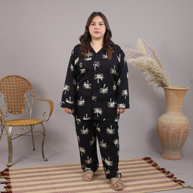 BLACK PALM SUMMER LINEN PJS