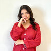 RED PRINTED SUMMER LINEN PJS.