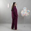 BURGUNDY SOLID SUMMER LINEN PJS