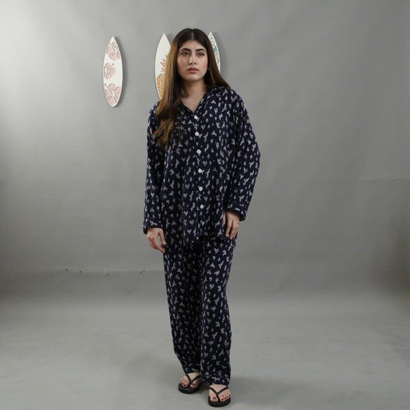 INDIGO FLORA SUMMER LINEN PJS