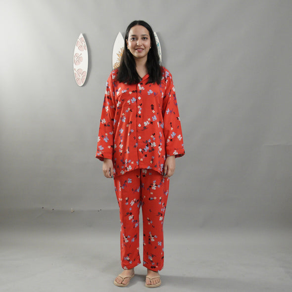 SCARLET FLORA SUMMER LINEN PJS