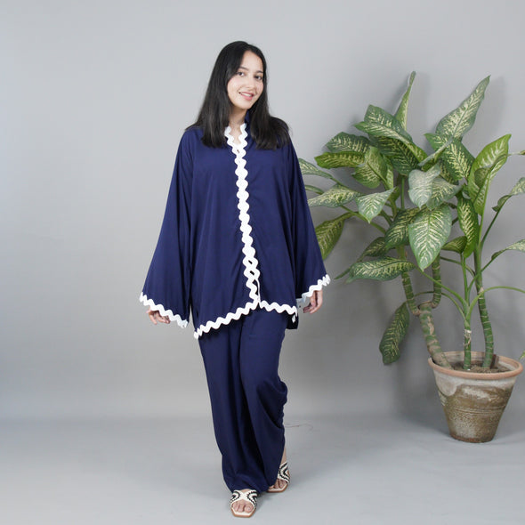NAVY BLUE ZIG ZAG CO-ORD SRT