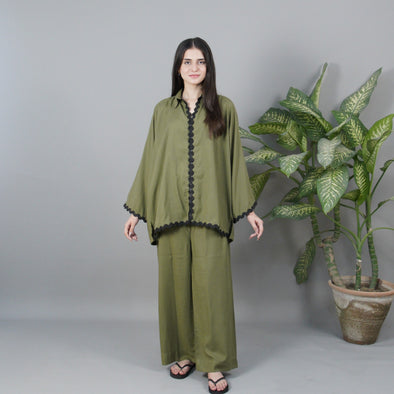 OLIVE ZIG ZAG CO-ORD SET