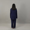 NAVYBLUE SOLID MATERNITY/MODEST SUMMER LINEN PJS