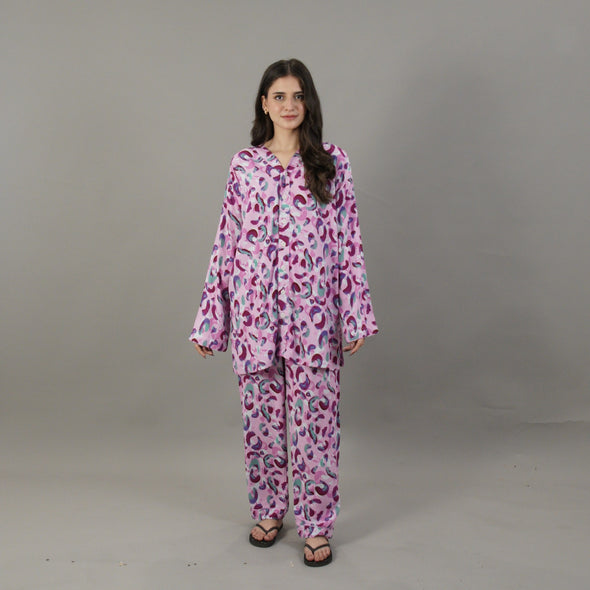 VIOLET TWIST MATERNITY/MODEST SUMMER LINEN PJS