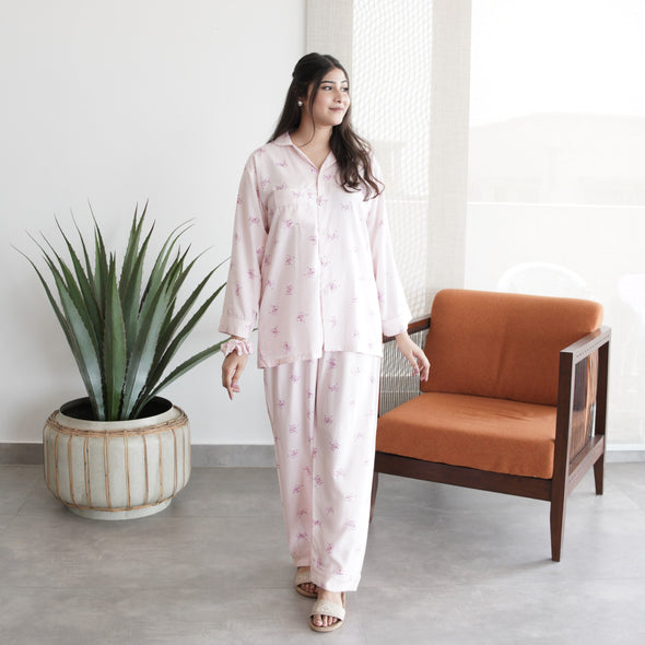 PINK BOW SUMMER LINEN PJS