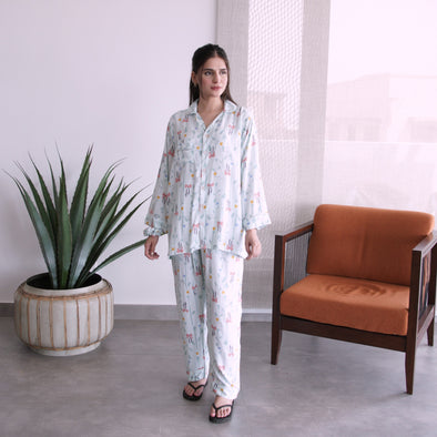 AQUA BOW SUMMER LINEN PJS