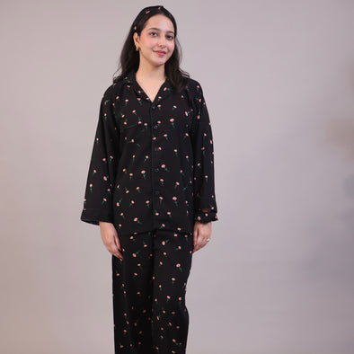 NOIR ROSE SUMMER LINEN PJS