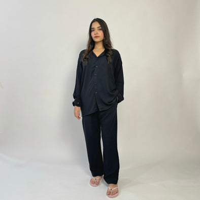 CHARCOAL SOLID LINEN PJS