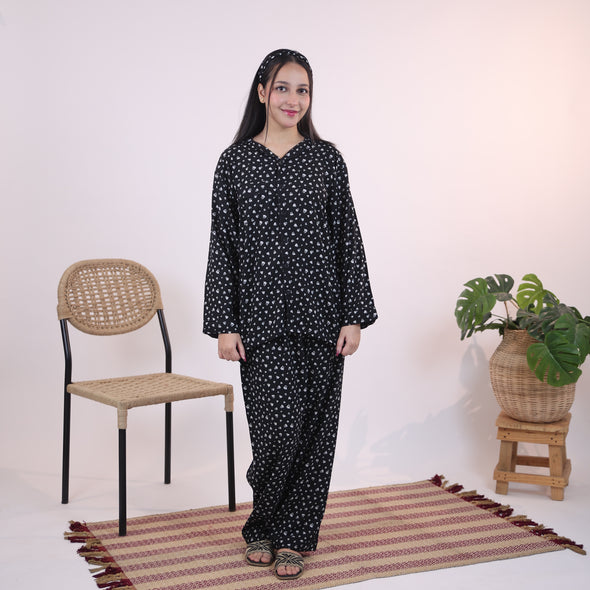 BLACK HEARTS SUMMER LINEN PJS