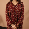 MAROON FLORAL WINTER LINEN PJS