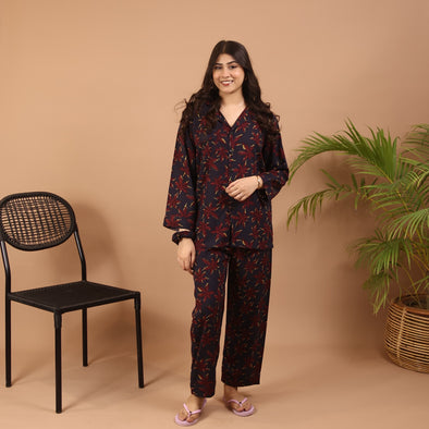 LEAFY BLISS WINTER LINEN PJS