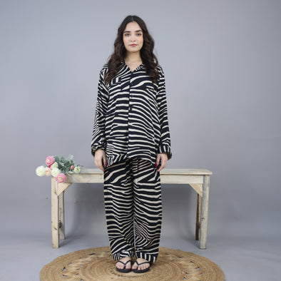 EGG SHELL BLACK SUMMER LINEN PJS