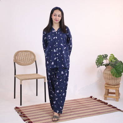 MIDNIGHT FLORA WINTER LINEN PJS