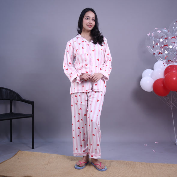 PINK STRIPED SUMMER LINEN PJS