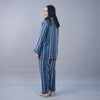 TEAL STRIPED WOMENS SUMMER LINEN PJS