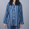 TEAL STRIPED WOMENS SUMMER LINEN PJS