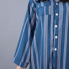 TEAL STRIPED WOMENS SUMMER LINEN PJS