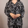 BLACK BLOOMING SUMMER LINEN PJS