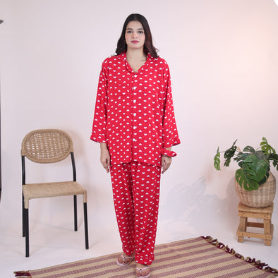 RED HEARTS SUMMER LINEN PJS