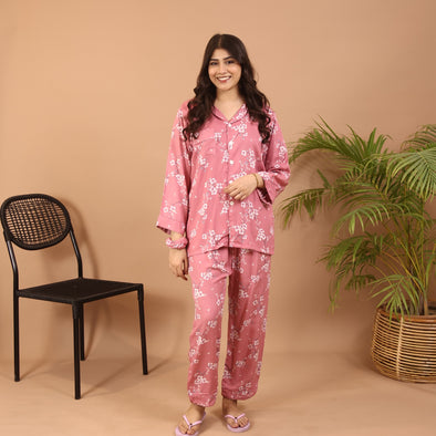 PINK BLOOMING SUMMER LINEN PJS