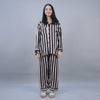 COFFEE STRIPED WOMENS SUMMER LINEN PJS