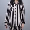 COFFEE STRIPED WOMENS SUMMER LINEN PJS