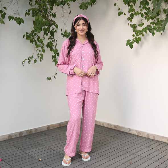 BLUSH DOT SUMMER LINEN PJS