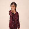 MAROON FLORAL KIDS PJS