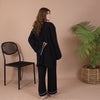 BLACK SOLID SUMMER LINEN MODEST/MATERNITY PJS