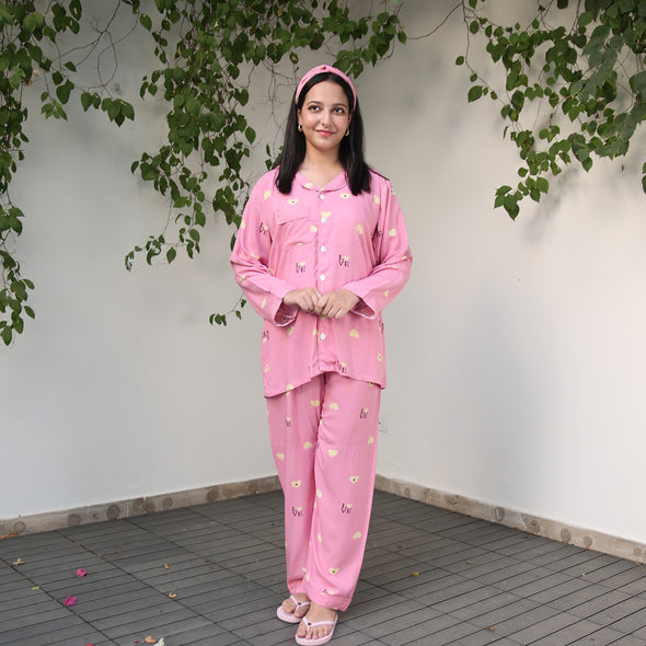 PINK HEARTS SUMMER LINEN PJS