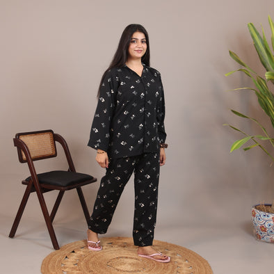 BLACK CHERRIES SUMMER LINEN PJS