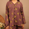 MAUVE LEAFY SUMMER LINEN PJS