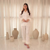 WHITE FURR SILK PJS