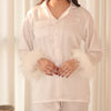 WHITE FURR SILK PJS