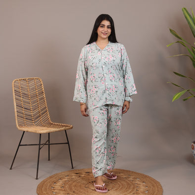 AQUA BLOOM LINEN PJS