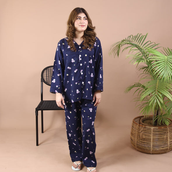 INDIGO FLORA WINTER LINEN PJS