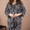 BLACK AND WHITE ZEBRA SUMMER LINEN PJS