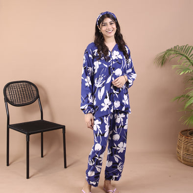 AZURE BLOOM SUMMER LINEN PJS