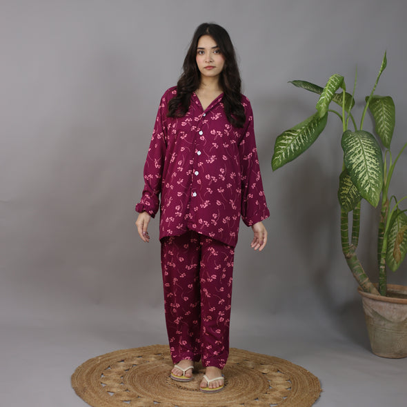 PLUM PETALS SUMMER LINEN PJS