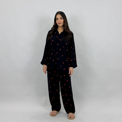 MIDNIGHT ROSE LINEN PJS