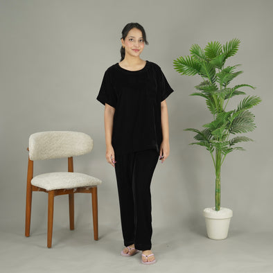 BLACK VELVET TEE SET