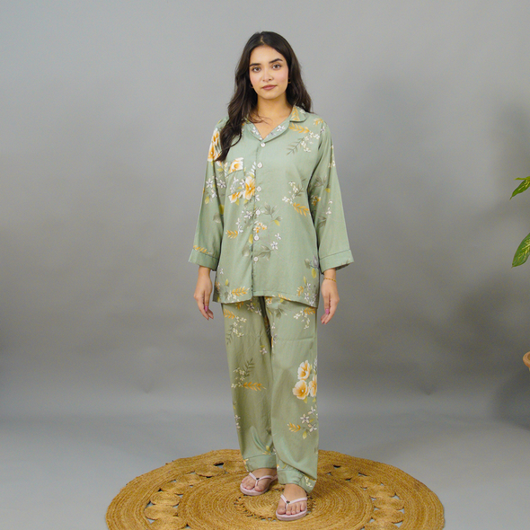 MINT FLORA SUMMER LINEN PJS