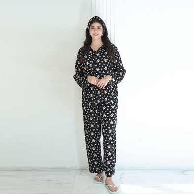 MONOCHROMATIC BLOOM WINTER LINEN PJS