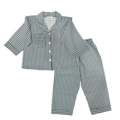 GREEN STRIPES KIDS PJS