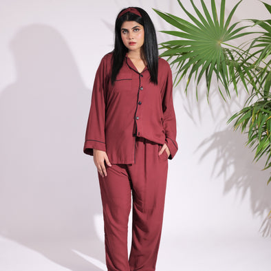 MAROON SOLID SUMMER LINEN