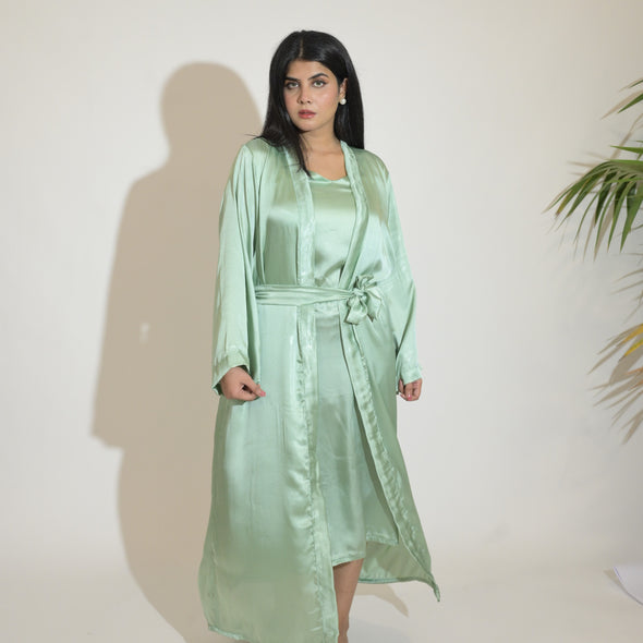 MINT LUXE SILK ROBE SET