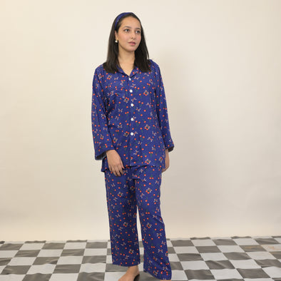 SAPPHIRE CHERRIES SUMMER LINEN PJS