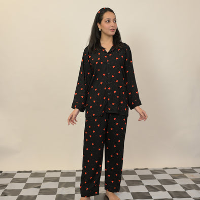 RED HEARTS SUMMER LINEN PJS