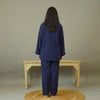 NAVY SOLID SUMMER LINEN PJS